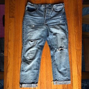 Gap Mid Rise Distressed Boyfriend Jeans